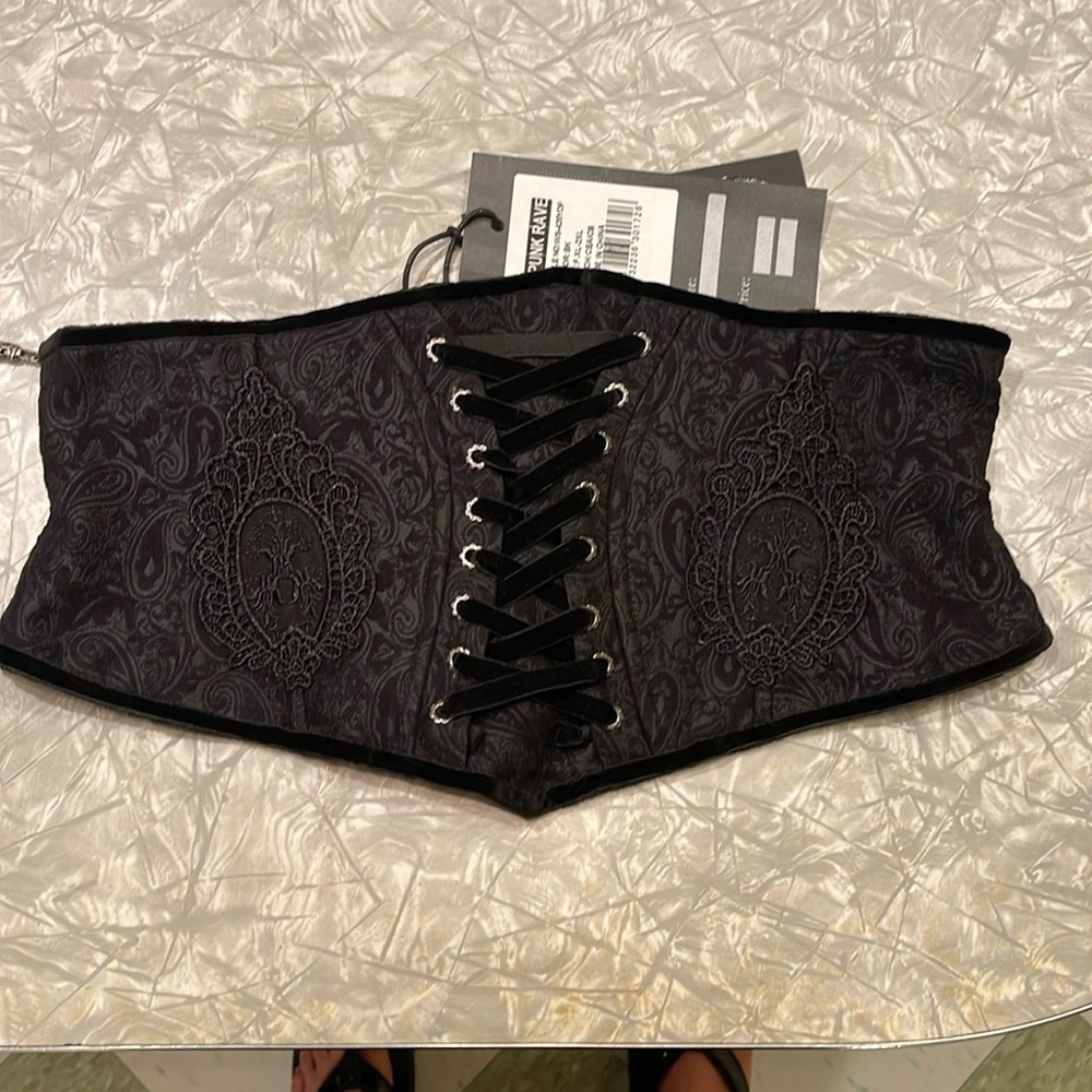 Punk Rave Gothic corset black XL-2XL NEW WITH TAGS